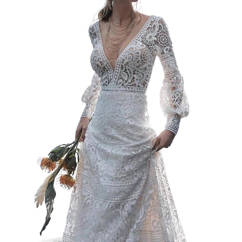 NEW MAGGIE SOTTERO vintage lace wedding dress in antique ivory - Picture 3 of 4